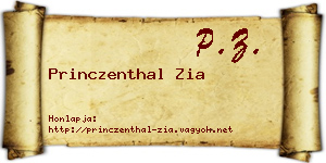 Princzenthal Zia névjegykártya